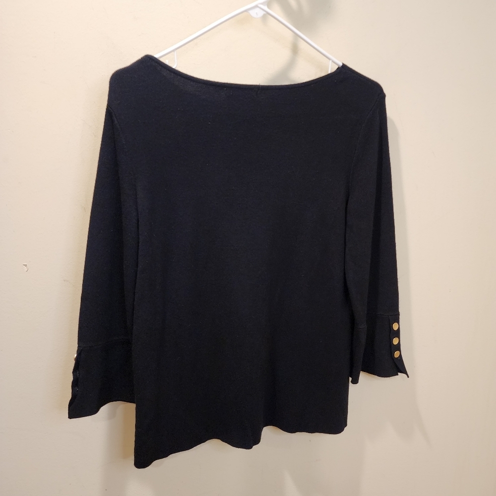 PREMISE Black Women's Top with Button Detail Size S